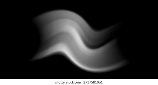 Element mit grauen Windlinien. Luftstrom Wellenbewegung Spur. Effekt der Lichtkurvengeschwindigkeit. Design-Illustration für Swoosh- und Swirl-Streifenpfad. Windblaswellenkonzept. Vektorwirbelhintergrund