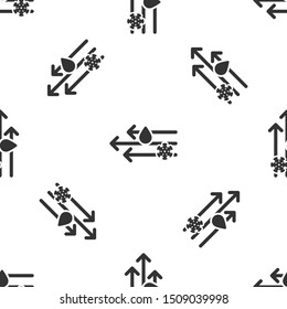 Grey Wind and rain with snow icon isolated seamless pattern on white background. Windy weather.  Vector Illustration