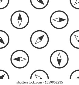 Grey Wind rose icon isolated seamless pattern on white background. Compass icon for travel. Navigation design. Vector Illustration