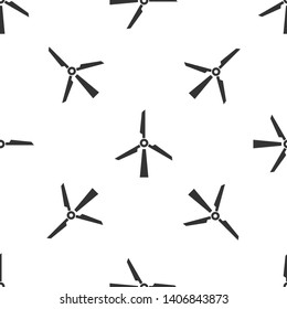 Grey Wind turbine icon isolated seamless pattern on white background. Wind generator sign. Windmill silhouette. Windmill for electric power production. Vector Illustration