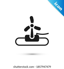 Grey Wind turbine icon isolated on white background. Wind generator sign. Windmill for electric power production.  Vector