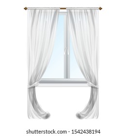 Grey window curtain icon. Cartoon of grey window curtain vector icon for web design isolated on white background