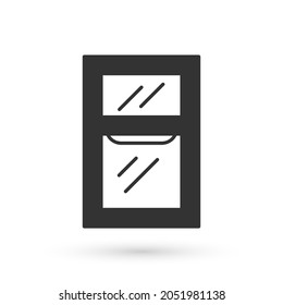 Grey Window in room icon isolated on white background.  Vector