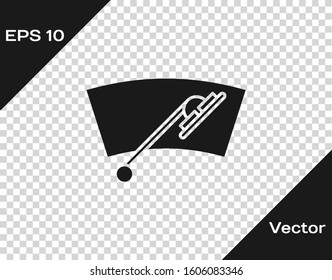 Grey Windscreen wiper icon isolated on transparent background.  Vector Illustration
