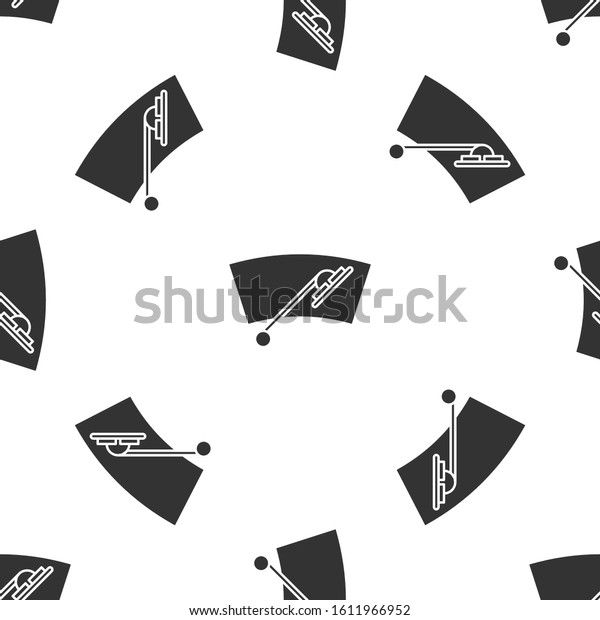 Grey Windscreen wiper\
icon isolated seamless pattern on white background.  Vector\
Illustration