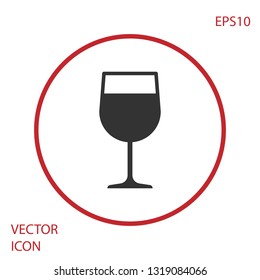 Grey Wine glass icon isolated on white background. Wineglass icon. Goblet symbol.  