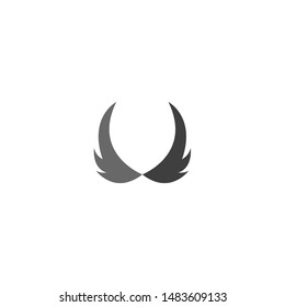 Grey wings logotype, icon, vector illustration