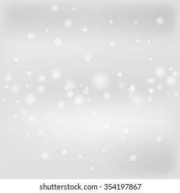 Grey winter card with white snow-flake for illustration template art design, banner for Christmas celebrate