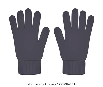 Grey winter gloves. vector illustration