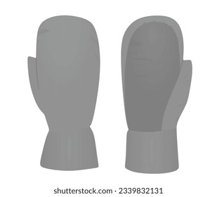 Grey winter gloves. vector illustration