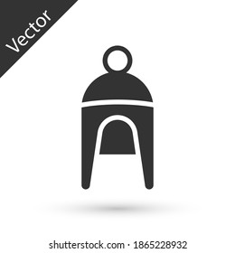 Grey Winter hat icon isolated on white background.  Vector