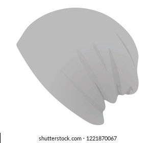 Grey winter hat. vector illustration