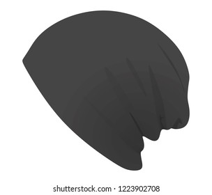 Grey winter hat. vector illustration