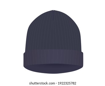 sombrero de invierno gris. ilustración vectorial
