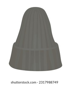 sombrero de invierno gris. ilustración vectorial