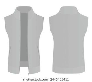 Grey winter vest. vector illustration