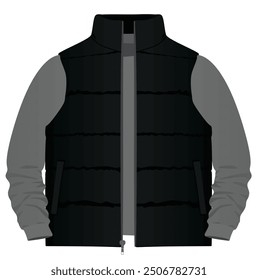 Grey winter vest. vector illustration