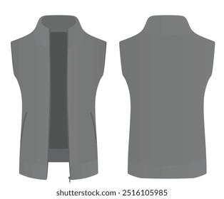 Grey winter vest. vector illustration