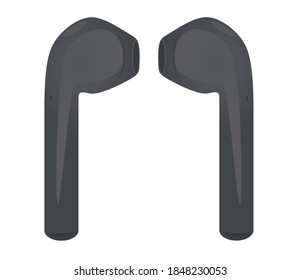 Grey wireless ear phones. vector
