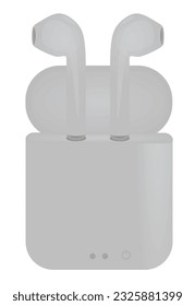 Grey  wireless ear phones. vector