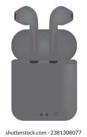 Grey  wireless ear phones. vector