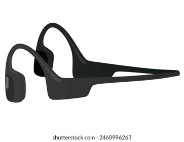 Grey wireless ear phones. vector