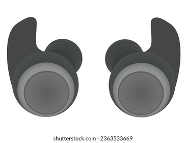 Grey wireless headphones. vector illustration