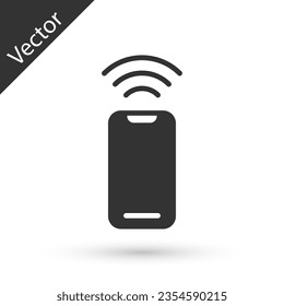 Grey Wireless smartphone icon isolated on white background.  Vector