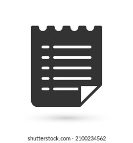 Grey Wish list template icon isolated on white background.  Vector