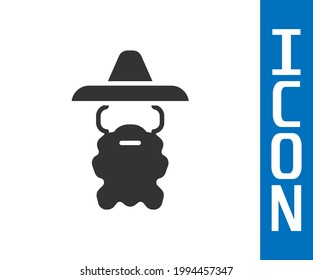 Grey Wizard warlock icon isolated on white background.  Vector