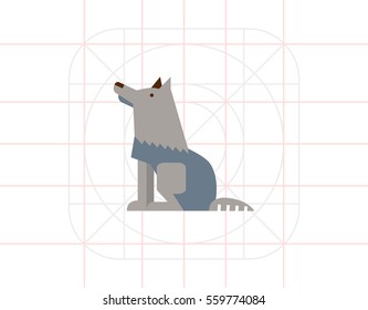 Grey wolf icon
