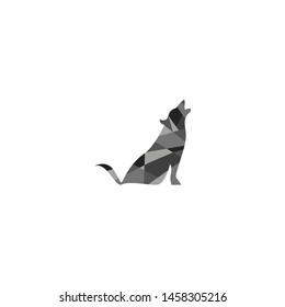Grey wolf logotype, icon, vector illustration
