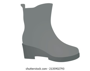 Grey woman ankle shoe. vector illustration