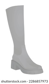 Grey woman ankle shoe. vector illustration