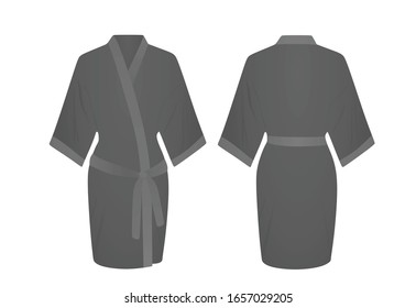 Grey woman bathrobe. vector illustration