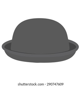 Grey woman bowler hat. Derby hat. Fashion, glamour winter hat