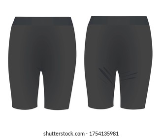 Grey woman cycling shorts. vector illustration