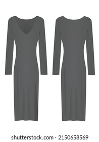 Grey woman dress. vector illustration