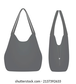 Grey woman hand bag. vector 