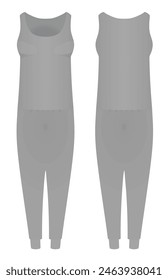 Grey woman jumpsuit. vector illustration