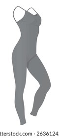 	
Grey woman jumpsuit. vector illustration	
