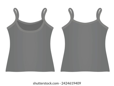 Grey woman sleeveless t shirt. vector illustration