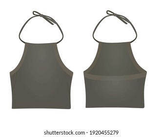 Grey woman stripes top. vector