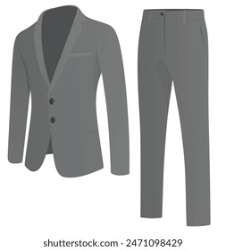 Grey  woman suit and trousers. vector illustration