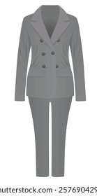 Grey  woman suit and trousers. vector illustration