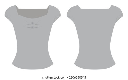 Grey woman t shirt. vector