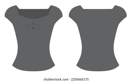 Grey woman t shirt. vector