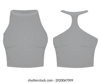 Grey woman top tank. vector