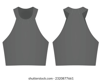 Grey  woman top tank. vector