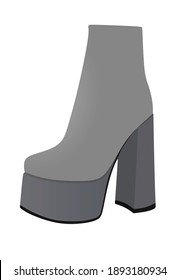 Grey women boots. vector illustration